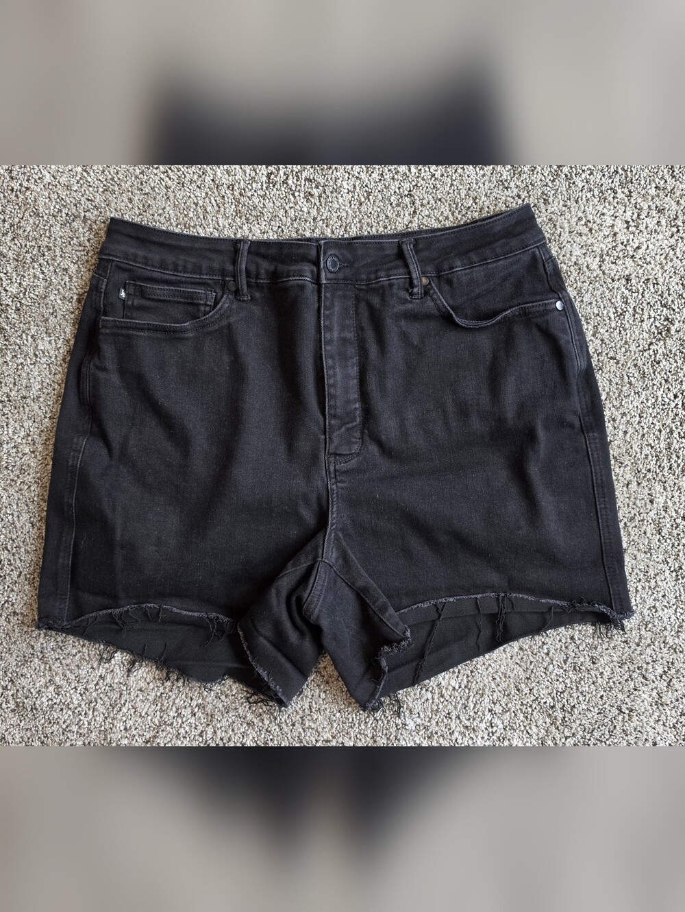 Judy Blue Black Stretch Denim, Cut Off Shorts, 3XL